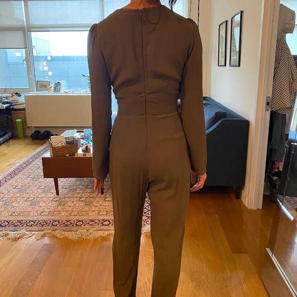 Reformation Mayhem Jumpsuit Army Green Size 2 - Picture 2 of 5